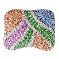 Multi-Color Sapphire and Diamond Ring by Oro Trend