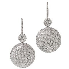 Extra Fine Diamond "Disco Ball" Platinum Earrings