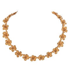 TIFFANY & Co. "Wild Rose" Yellow Gold Necklace