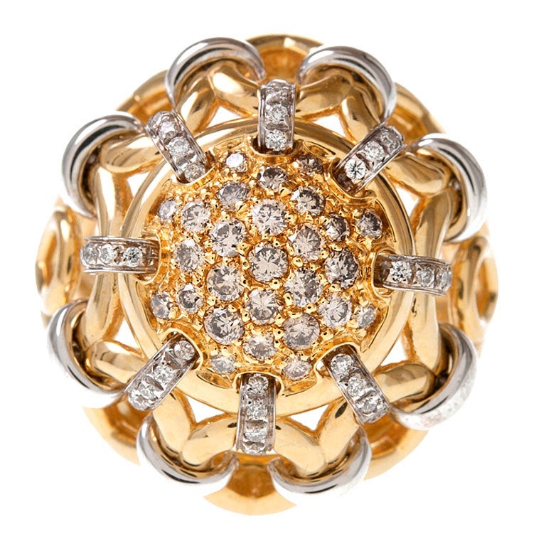 Oro Trend Diamond Gold Ring For Sale at 1stdibs