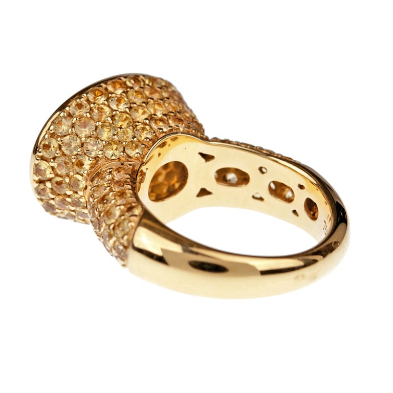 Women's Citrine Sapphire Yellow Gold Ring