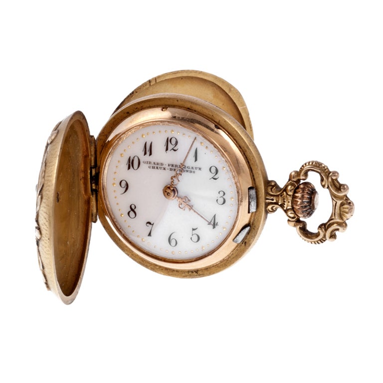 GIRARD PERREGAUX Antique Diamond Pearl Gold/Silver Watch Lapel