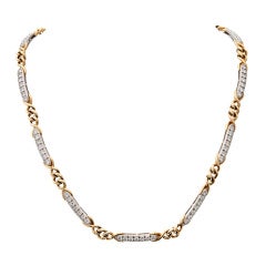 TIFFANY & Co Diamond Platinum Yellow Gold Chain/Link Necklace 1