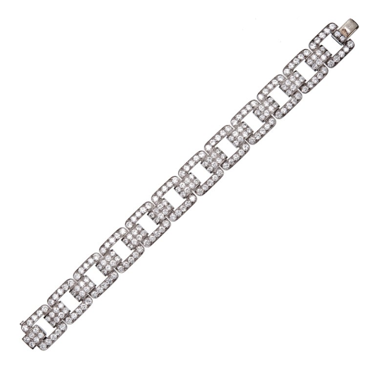 Women's BLACK STAR & FROST Art Deco Diamond Platinum Bracelet