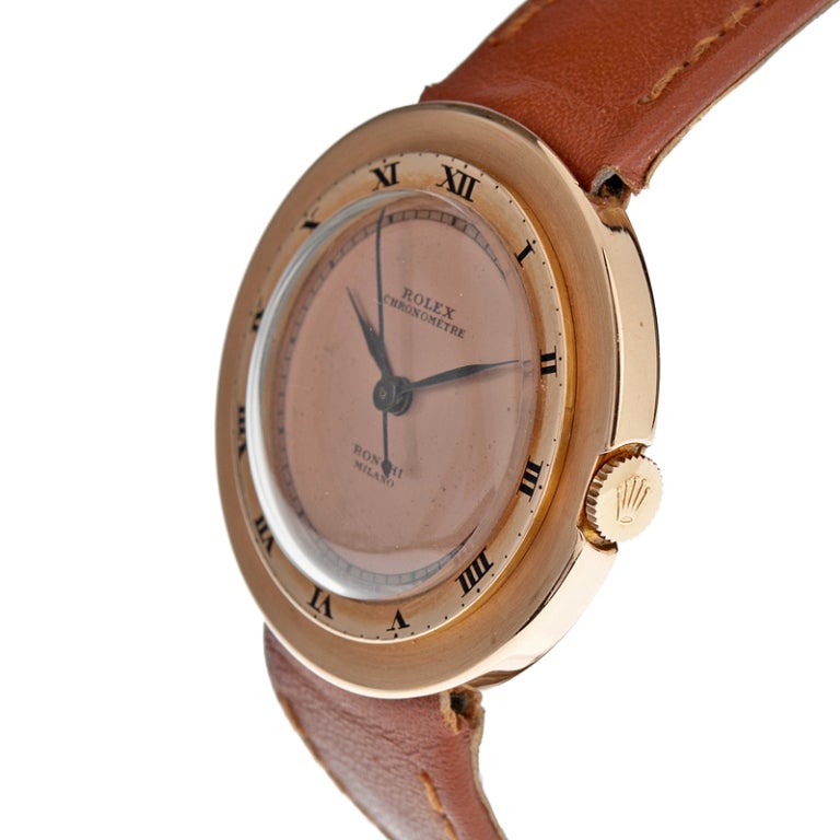 ROLEX 1940s Rose Gold 'Saturn' ref. #3029 Chronometer Wristwatch