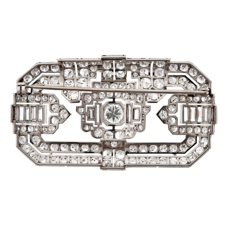 1930's Art Deco Diamond Panel Brooch