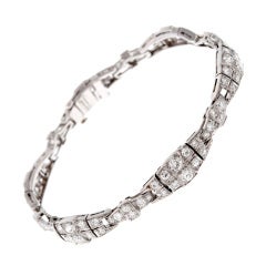 TIFFANY & Co Art Deco Diamond Platinum Bracelet