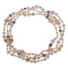 72 inch Baroque Pearl Long Strand Necklace