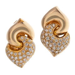 BULGARI Diamond Yellow Gold Earrings