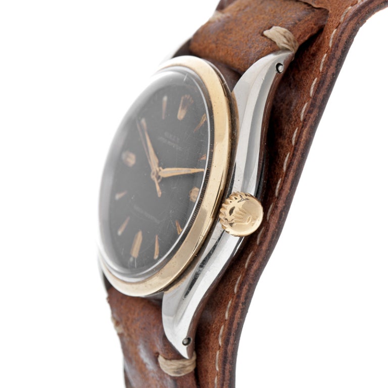 ROLEX Super Rare Oyster Perpetual with Black Honeycomb Dial