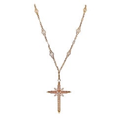 Large Victorian Gold and Diamond Cross