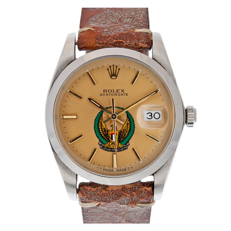 ROLEX Stainless Steel UAE Crest Oysterdate circa 1970s
