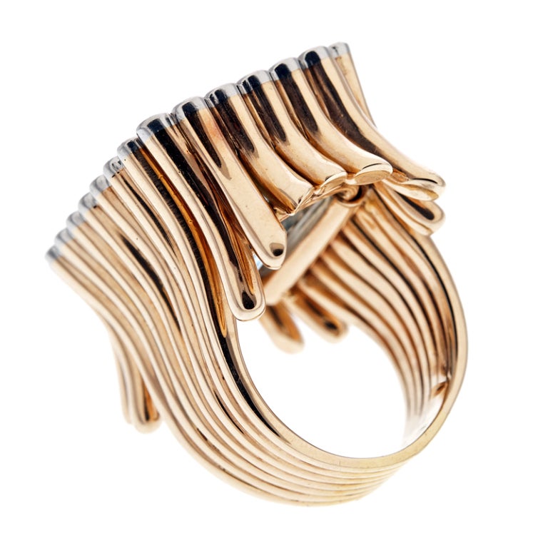 Women's VERDURA Aquamarine Diamond 'Piped' Designer Ring