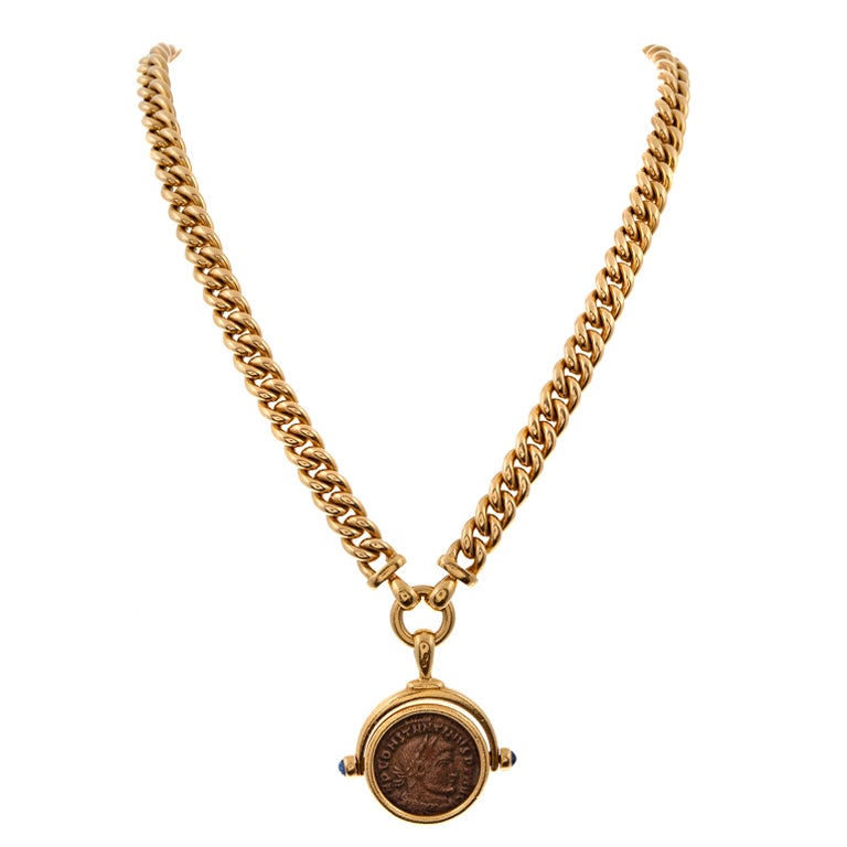 BULGARI Ancient Bronze Coin Necklace