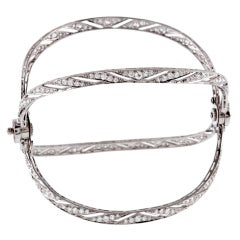 Extremely Unusual Art Deco Diamond Bangle "Spring" Bracelet
