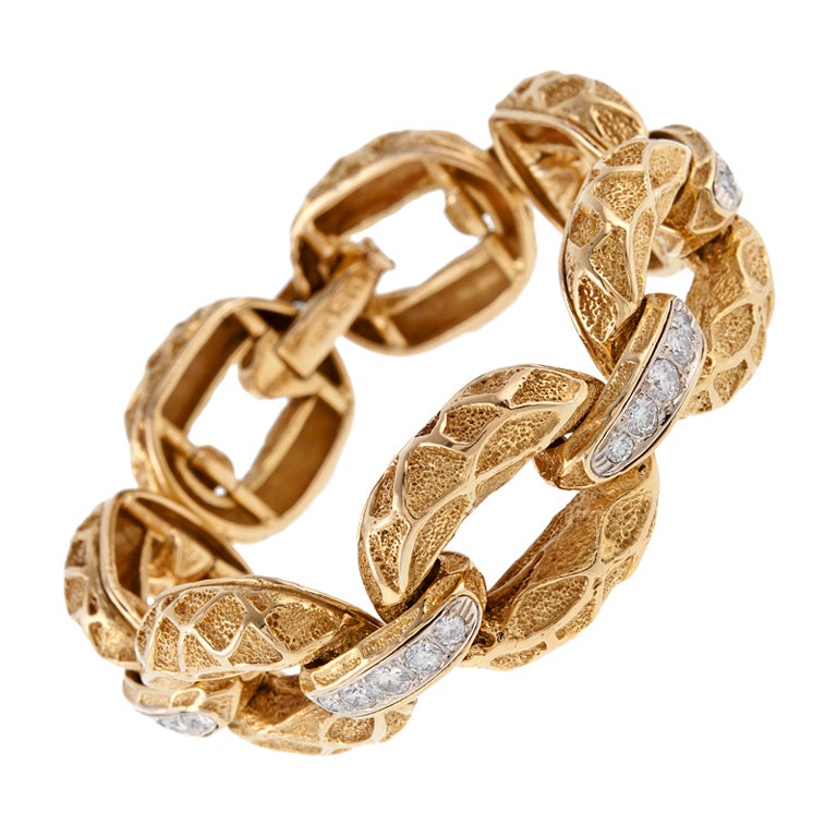 Hammerman Brothers Diamond Gold Link Bracelet