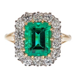 Fine Emerald & Diamond "Cluster" Ring
