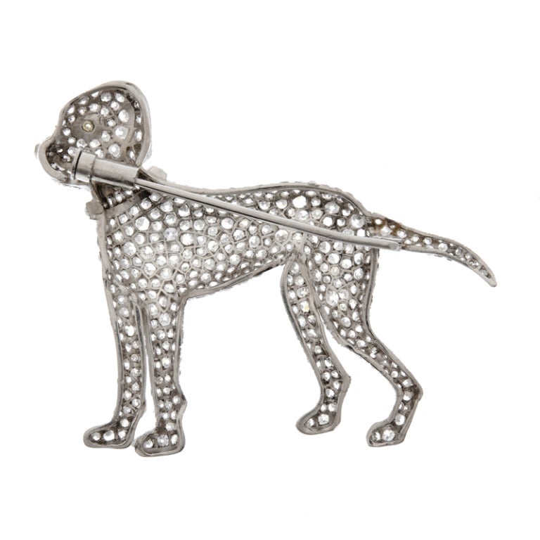 Art Deco Diamond "Boxer" Dog Pendant at 1stDibs