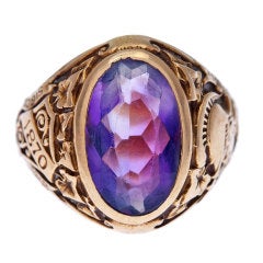 TIFFANY & CO Hunter College Class Ring with Amethyst 1932 4