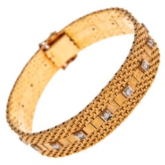 1960s Slinky Mesh Bracelet with Diamonds