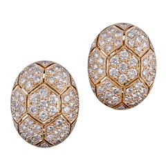 Honeycomb Diamond Gold Earclips Honeycomb Diamond Gold Earclips