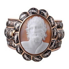 Museum Quality Victorian Enamel Zeus Cameo Bracelet 5