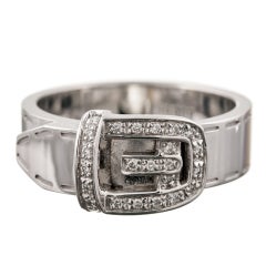 Diamond Contemporary Buckle Ring