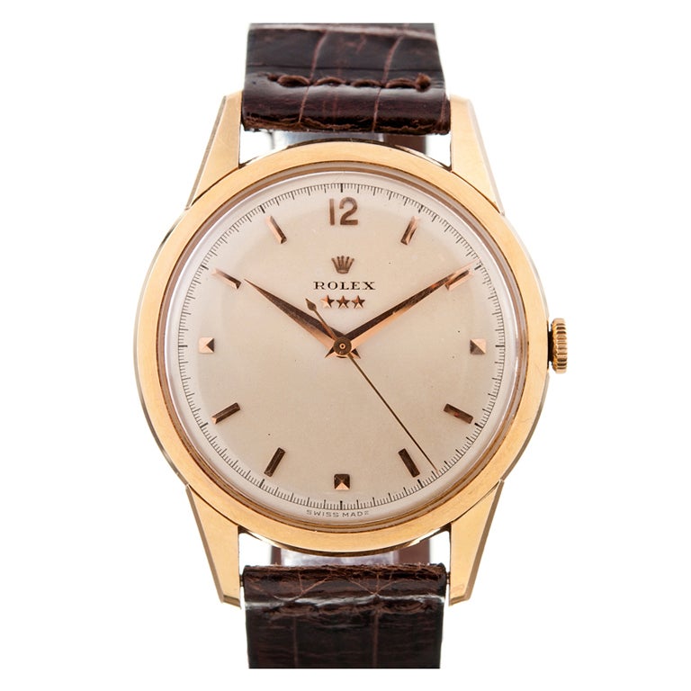 ROLEX Important Gelbgold "Three Star" Zifferblatt Präzisionsuhr