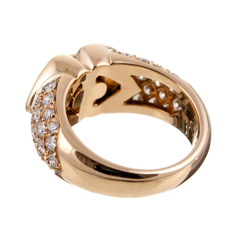Bulgari Yellow Gold and Diamond Ring In Excellent Condition In Carmel-by-the-Sea, CA