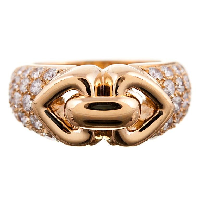 Bulgari Yellow Gold and Diamond Ring