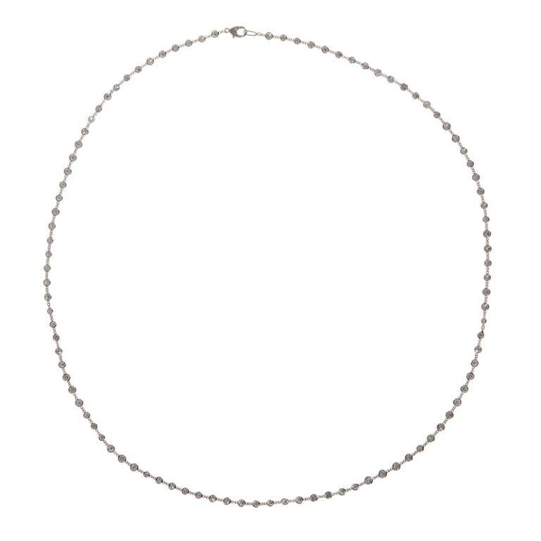 Platinum 34 Inch "Diamonds-by-the-Yard" Style Chain