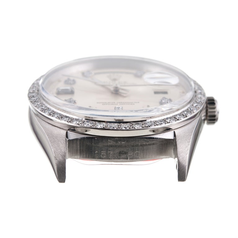 ROLEX Platinum and Diamond Day-Date Wristwatch Ref 1804 circa 1967 3