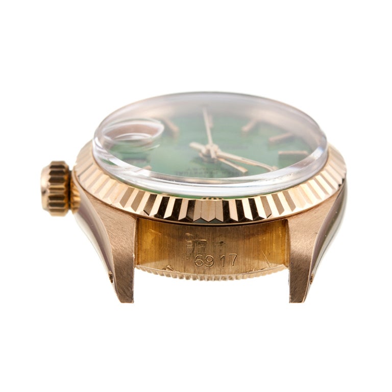 ROLEX Lady's Kelly Green Stella Dial Datejust circa 1970s 1