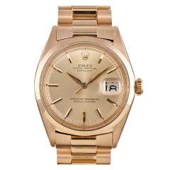 ROLEX Yellow Gold Datejust Wristwatch Ref 1601 circa 1960s