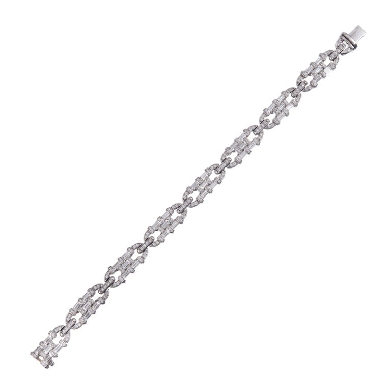 Women's Elegant Mixed Cut Diamond Link Bracelet