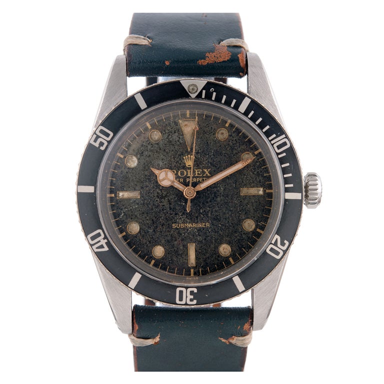 ROLEX Stainless Steel Second Model Submariner Ref 6205 circa 1954