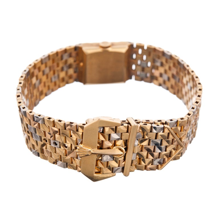 Women's ROLEX Rare Lady's Three-Color Gold Precision Bracelet Watch
