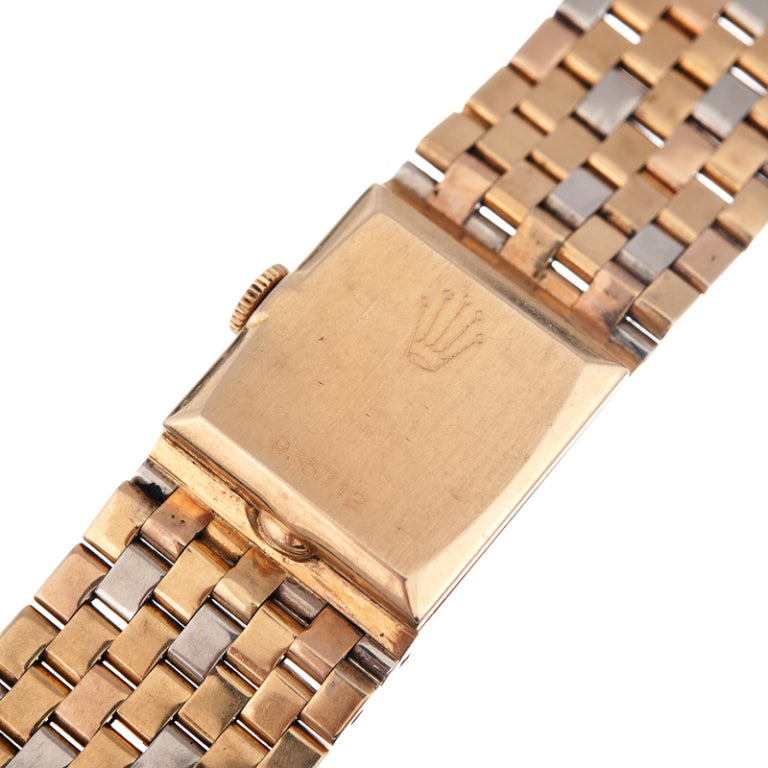 ROLEX Rare Lady's Three-Color Gold Precision Bracelet Watch 4