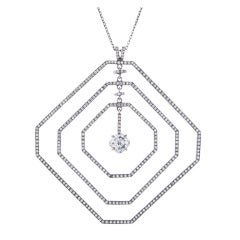 Daniel K Fine Diamond Geometrically Stylized Platinum Necklace 8
