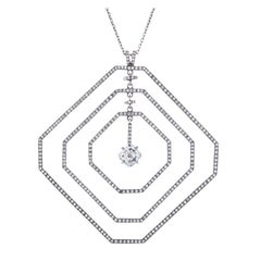 Daniel K Fine Diamond Geometrically Stylized Platinum Necklace