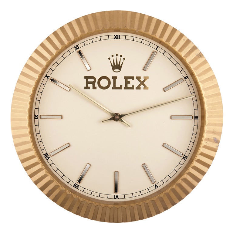 Rolex Wall Clock circa 1980s at 1stdibs