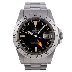 Rolex Stainless Steel Orange Hand Explorer II Watch Ref 1655