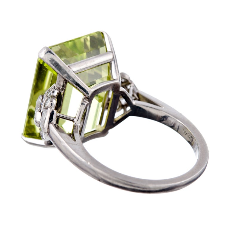 Women's Raymond Yard Fine Chrysoberyl and Diamond Platinum  Ring