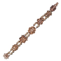 Antique Exceptional Victorian Rose Gold Slide Bracelet