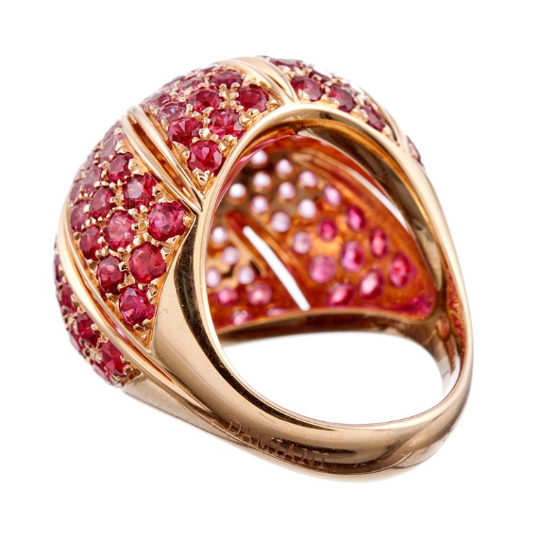 DAMIANI Kuppelring mit rosa Saphir und Diamant Damen