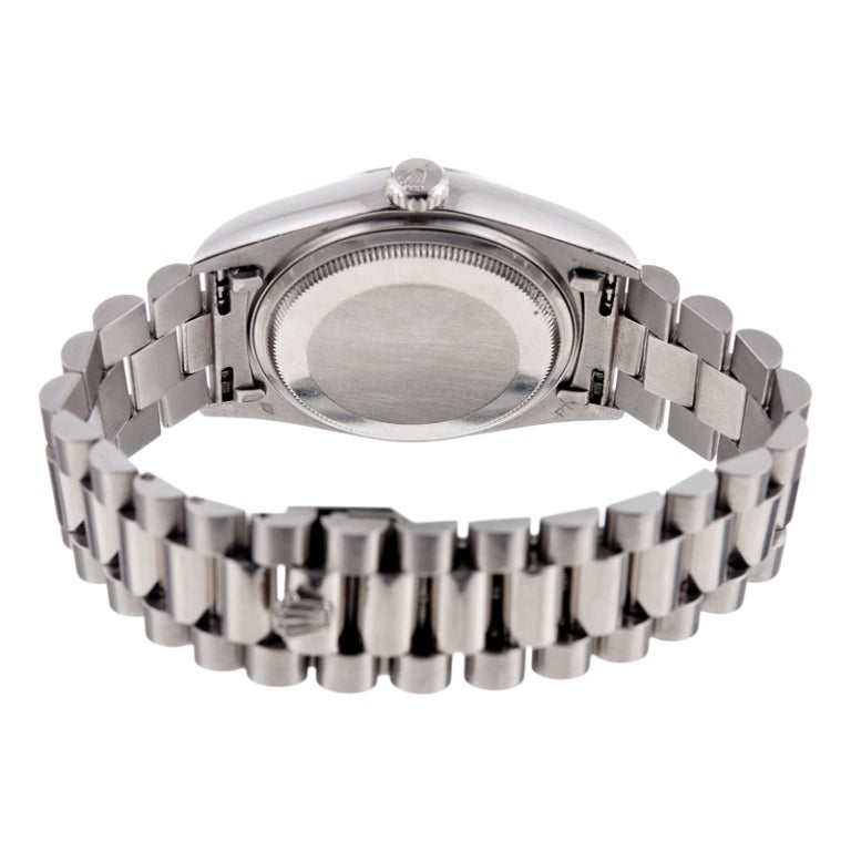 Rolex Platinum Day-Date Wristwatch with Diamond Indexes 1