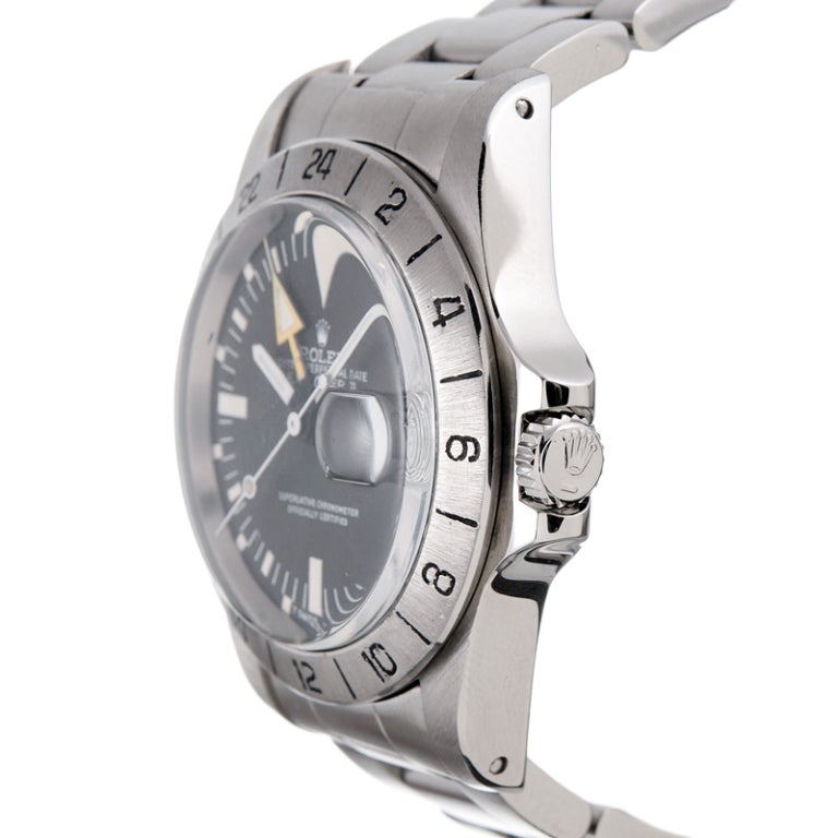 Rolex Stainless Steel Orange Hand Explorer II with Papers