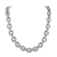 Glittering 62.50 Carat Pave Diamond Link Necklace