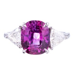 Especially Fine Low-Heat Pink Sapphire and Platinum Ring