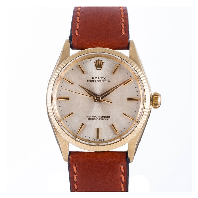 Rolex Yellow Gold Oyster Perpetual Wristwatch Ref 1005 circa 1960s